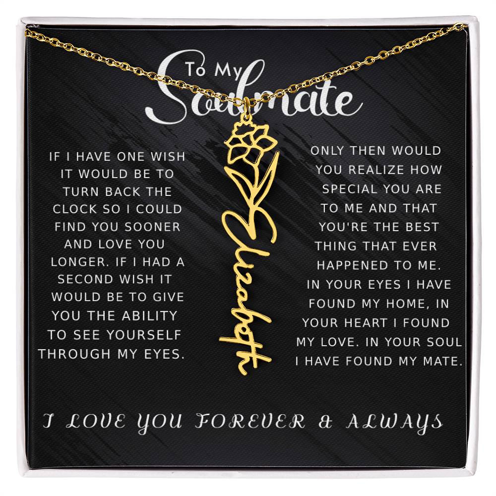 Soulmate - Floral Name Necklace