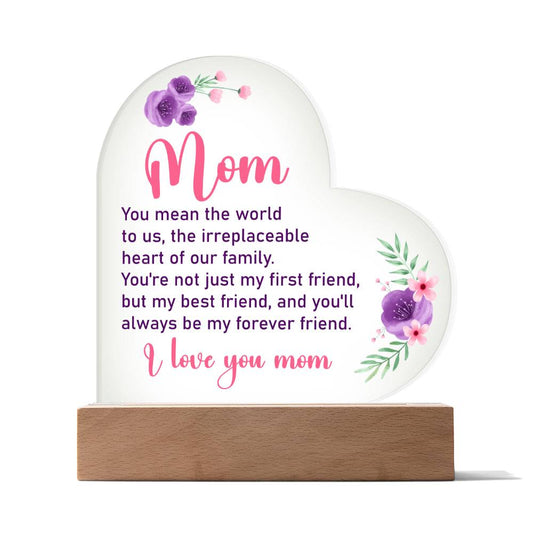 To My Dear Mom Decorative Clear Acrylic Desk Plaque Sign