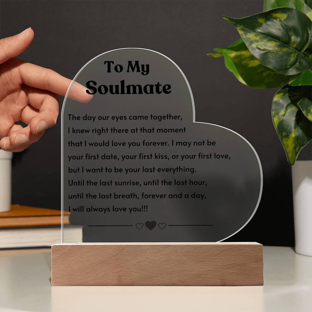 Soulmate - Acrylic Heart Plaque