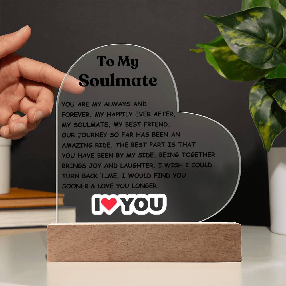 Soulmate - Acrylic Heart Plaque