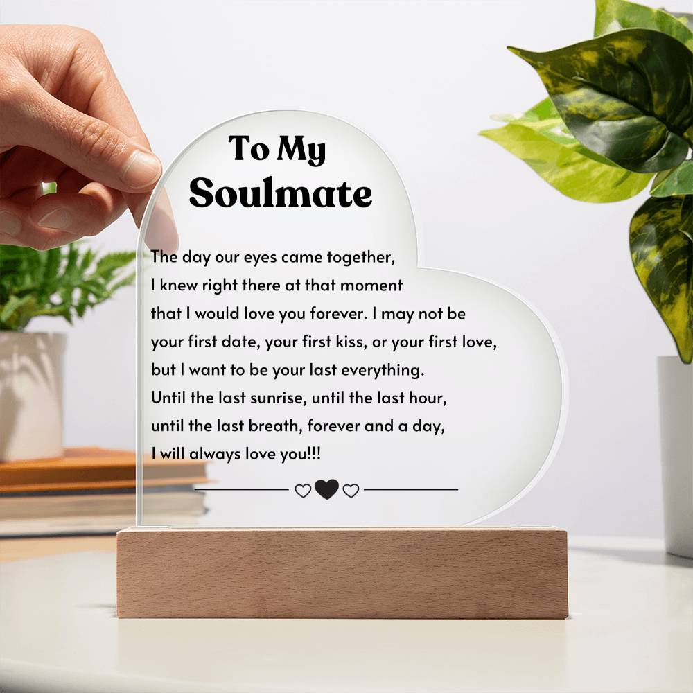 Soulmate - Acrylic Heart Plaque