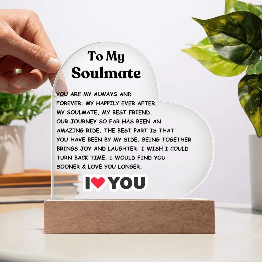 Soulmate - Acrylic Heart Plaque