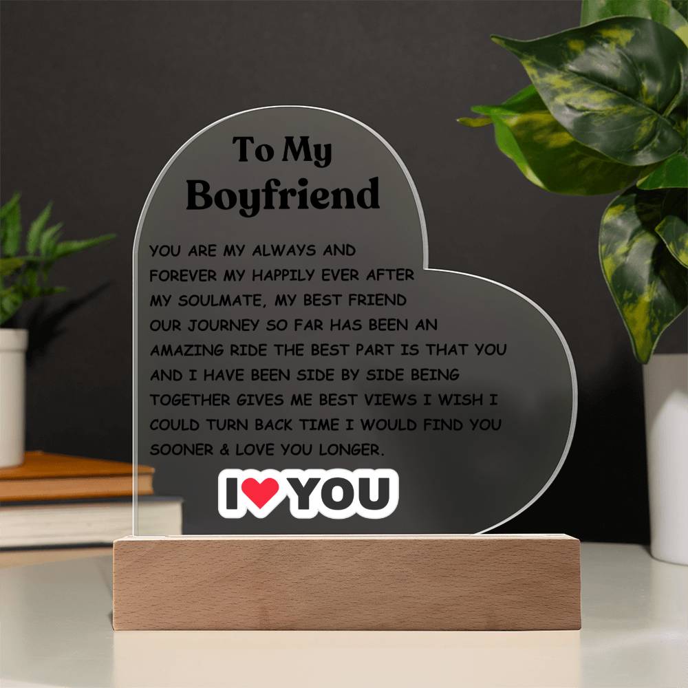 Boyfriend - Acrylic Heart Plaque