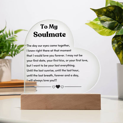 Soulmate - Acrylic Heart Plaque