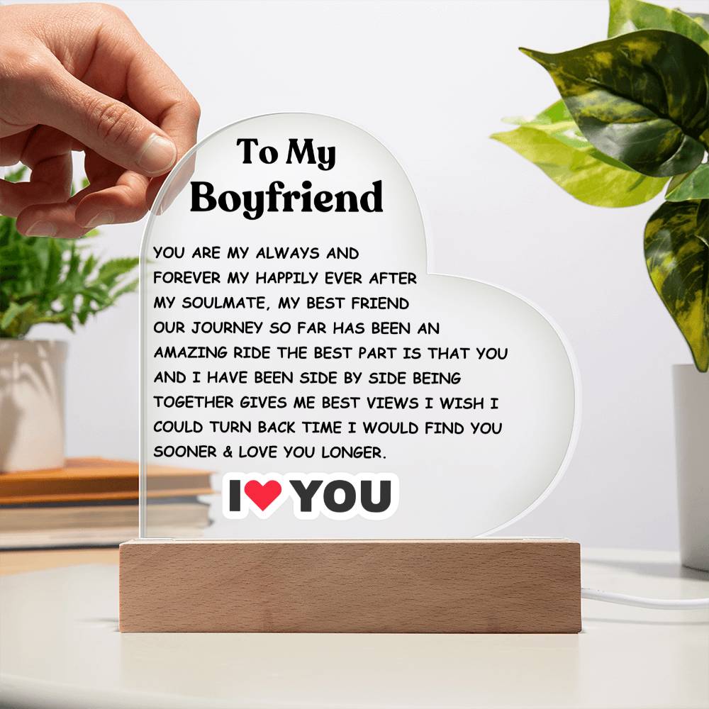 Boyfriend - Acrylic Heart Plaque