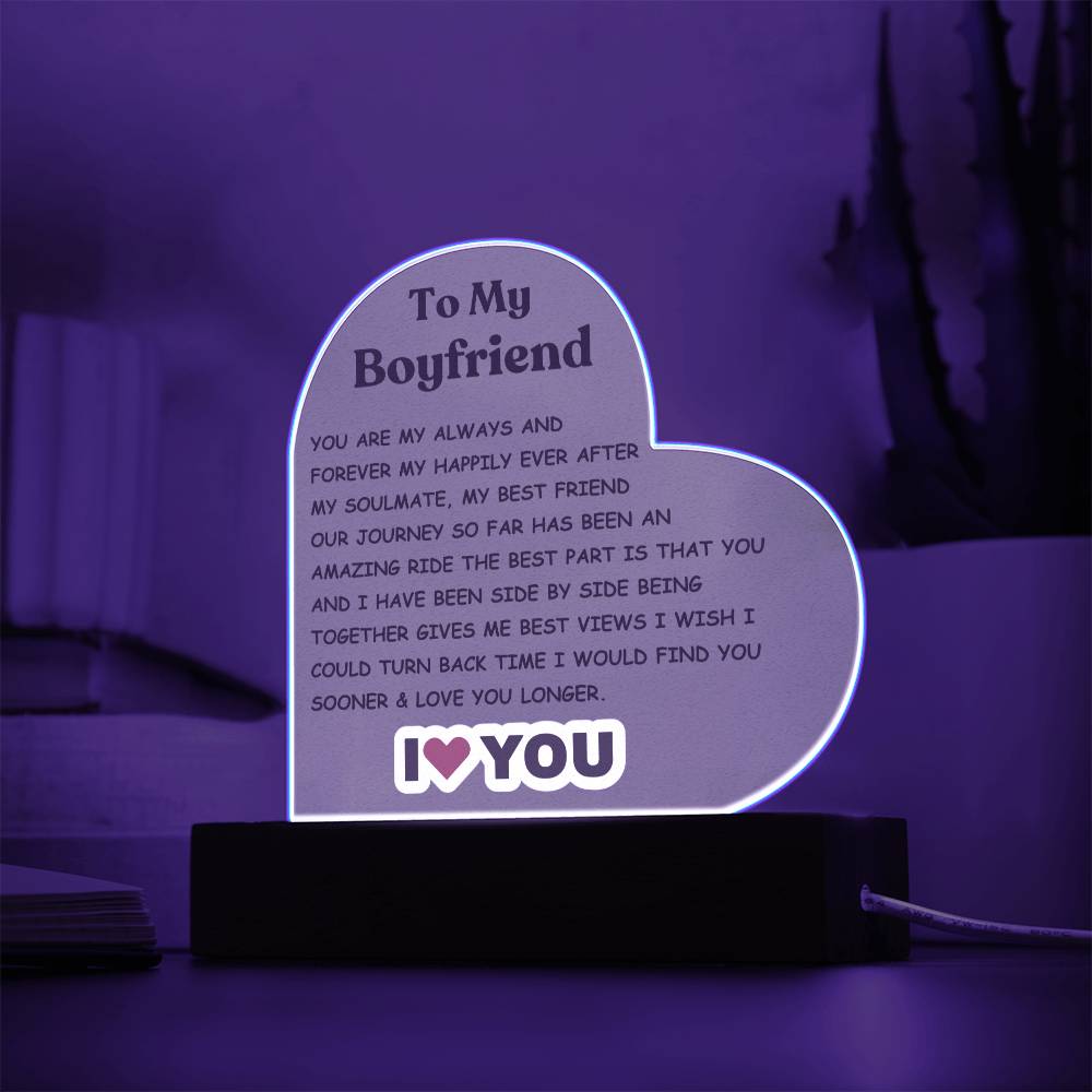 Boyfriend - Acrylic Heart Plaque