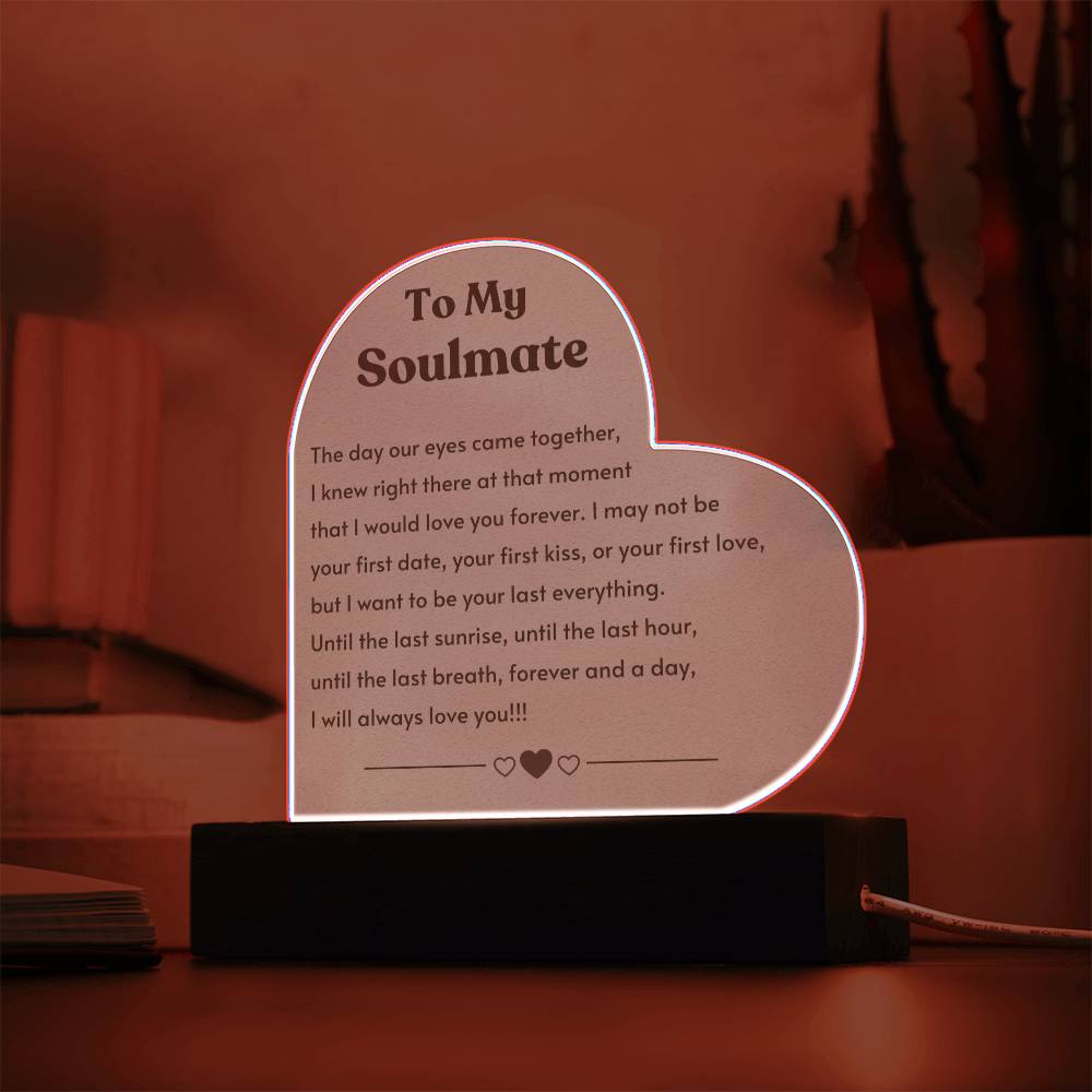 Soulmate - Acrylic Heart Plaque