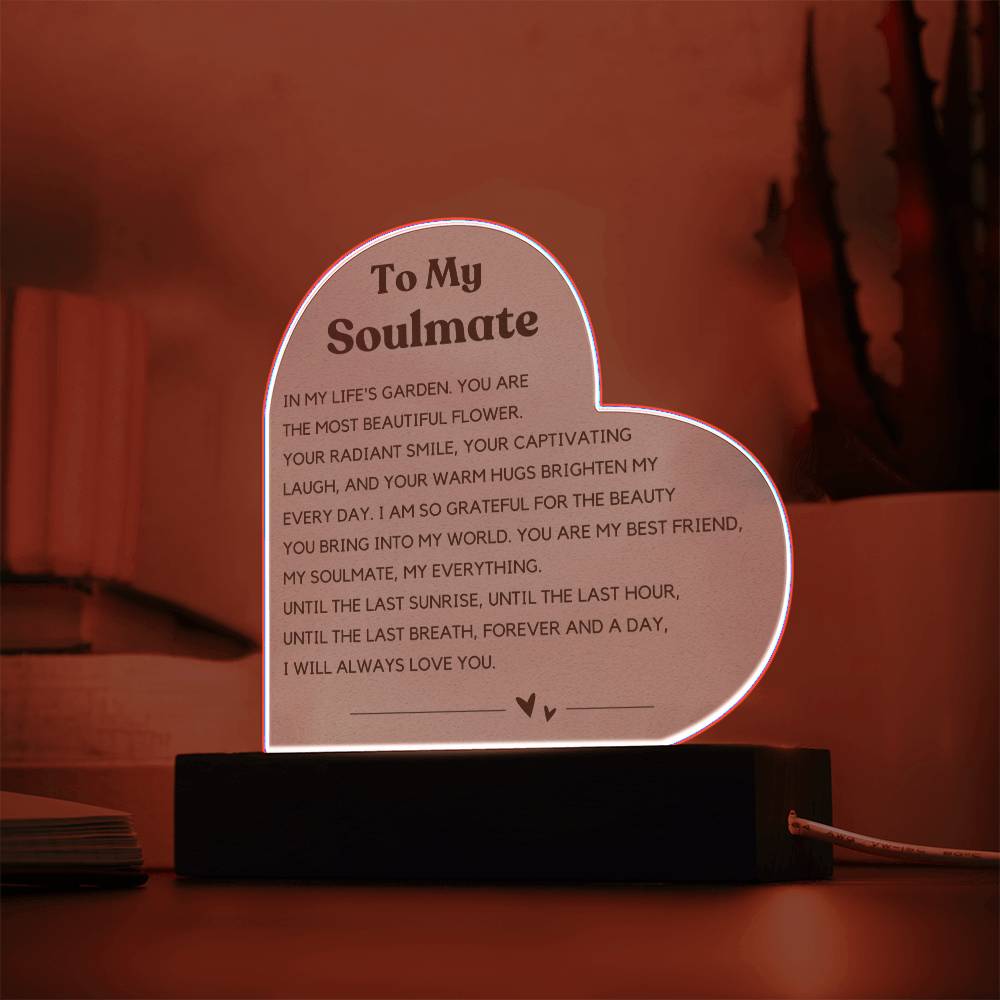 Best Selling Soulmate -  Acrylic Heart Plaque