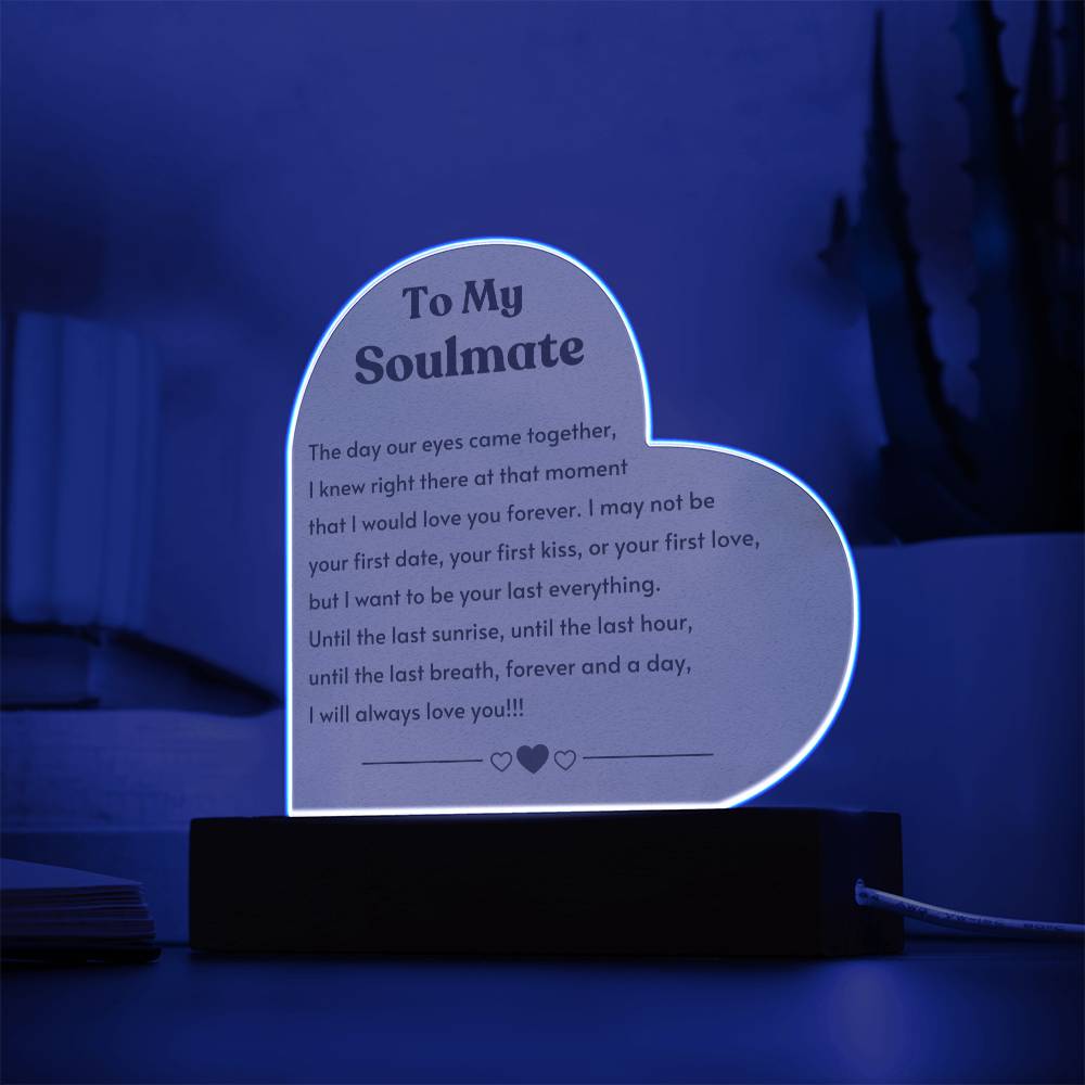 Soulmate - Acrylic Heart Plaque