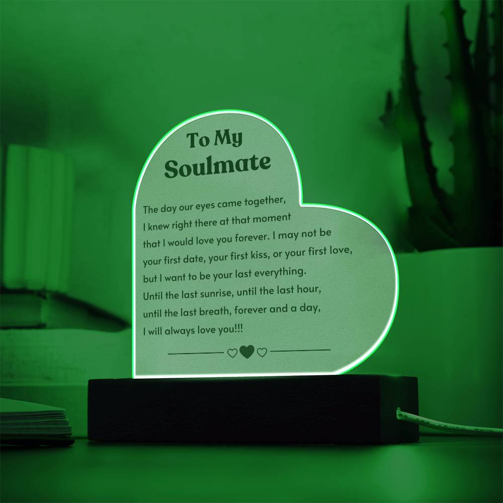 Soulmate - Acrylic Heart Plaque