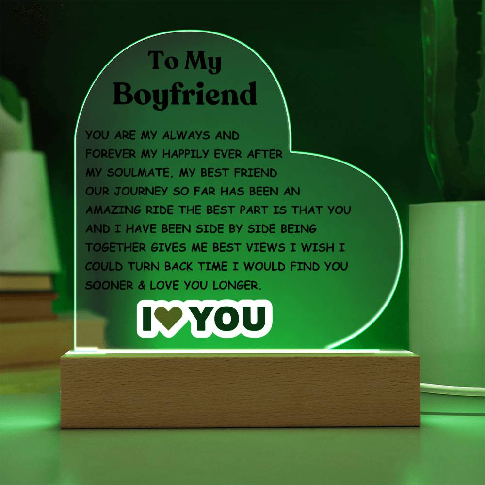 Boyfriend - Acrylic Heart Plaque