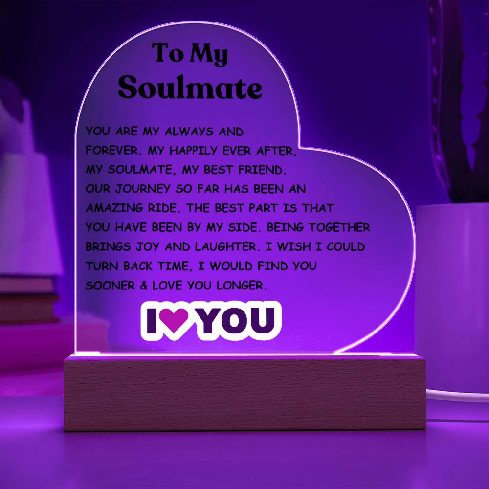 Soulmate - Acrylic Heart Plaque