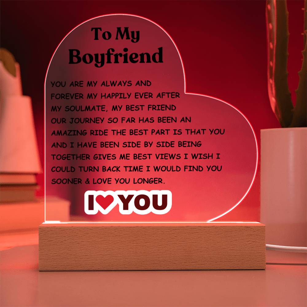 Boyfriend - Acrylic Heart Plaque