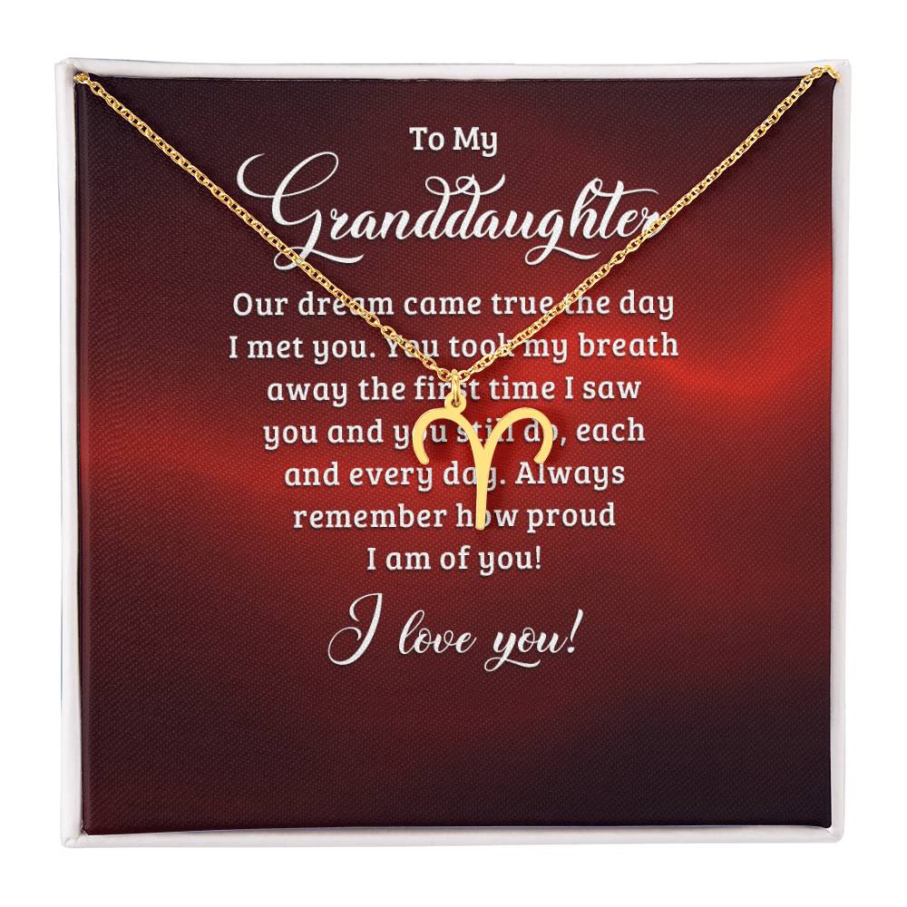 Zodiac Symbol Necklace - Dream Come True Granddaughter