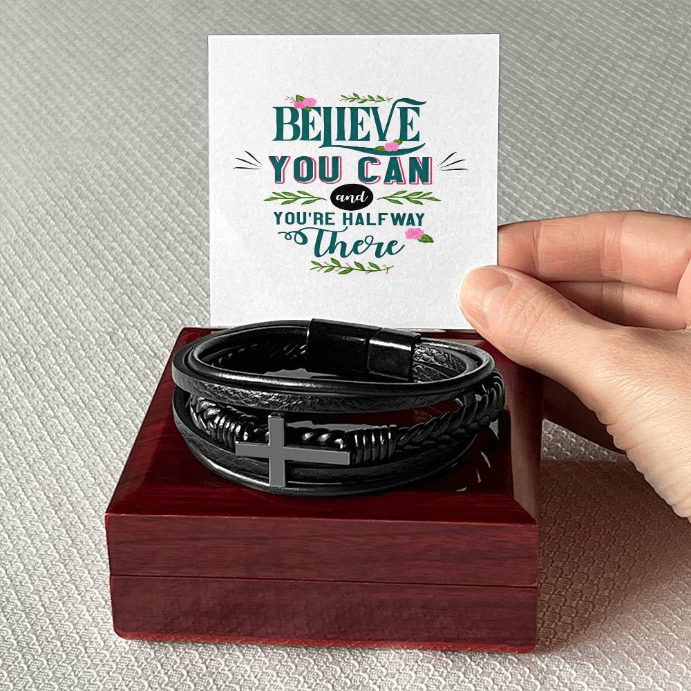 Men's Cross Bracelet - Believe You Can